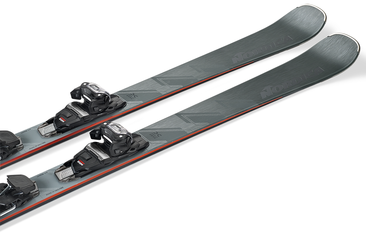 Nordica Steadfast 80 DC Skis 2027 in Grey Green and Anthracite with Marker TP2 Light 11 FDT bindings and Double Core construction.