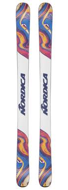 Nordica Unleashed 90 Skis 2027 featuring a 90 mm waist, twin-tip design, tip and tail rocker, and versatile all-mountain freeride performance.