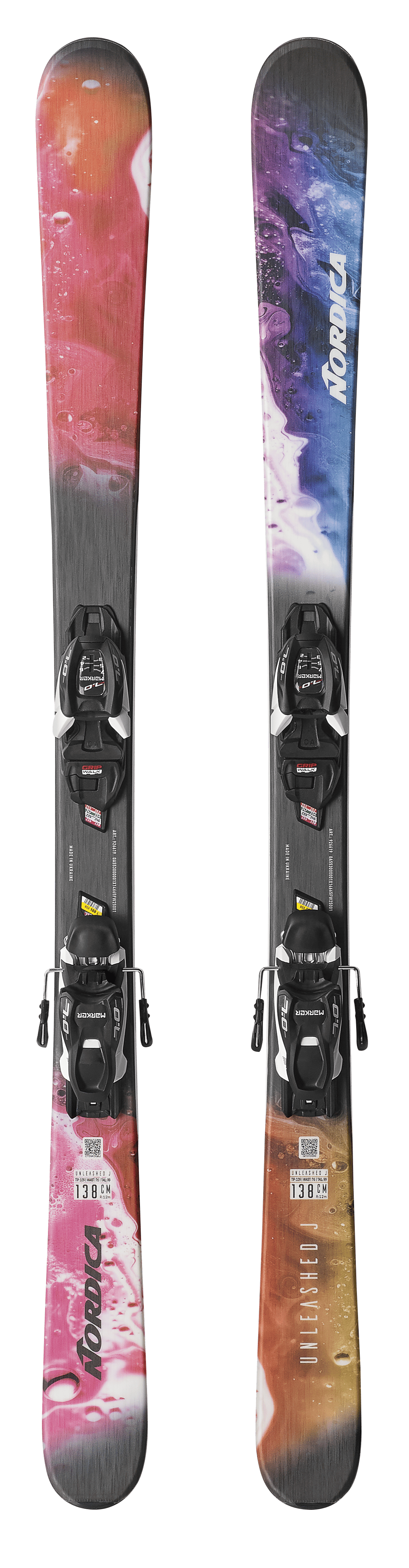 Nordica Unleashed J skis with FDT 7.0 bindings 2026