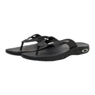 A pair of black Oakley Ellipse Flip flip-flop sandals on a white background
