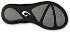 A silver Olukai Junior Girls Ho'opio flip-flop sandal with a grey sole on a white background