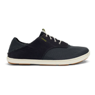 A black Olukai Men's Nohea Moku shoe on a white background