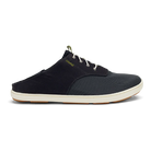 A black Olukai Men's Nohea Moku shoe on a white background
