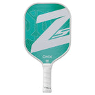 ONIX Z5 Graphite Pickleball Paddle with a predominantly teal and white color scheme, featuring the ONIX brand logo and the letter 'Z' in large white font on the face of the paddle.