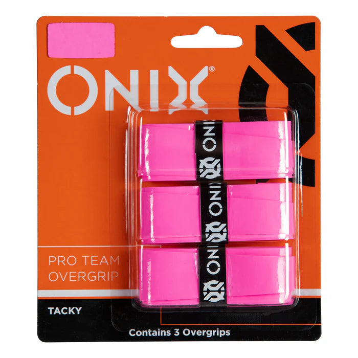 Onix Pickleball Paddle Overgrip featuring a soft tacky surface, moisture-absorbing construction, cushioned comfort, and enhanced paddle control.
