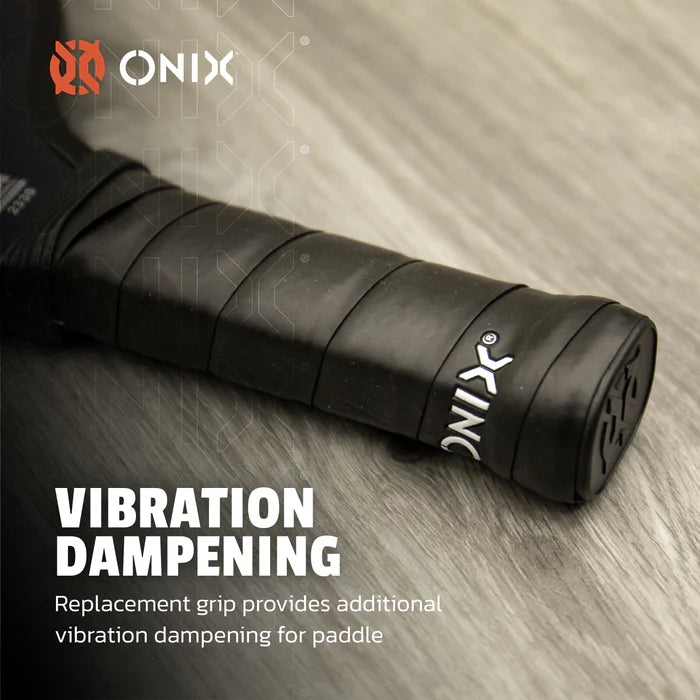 Onix Pro Team Replacement Pickleball Paddle Grip featuring a tacky cushioned surface, moisture-absorbing construction, and secure grip for enhanced paddle control.