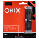 Onix Pro Team Replacement Pickleball Paddle Grip featuring a tacky cushioned surface, moisture-absorbing construction, and secure grip for enhanced paddle control.