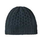 Front view of a summit blue Patagonia Coastal Cable Beanie featuring a recycled wool blend cable-knit body, an interior recycled polyester fleece headband lining, and a low-profile fit.
