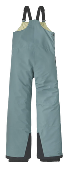 Patagonia Jr Powder Town Bib Pants showing 2-layer H2No Performance Standard shell, high-back bib construction with adjustable straps, 210D nylon scuff guards, internal boot gaiters, and zippered chest pocket.