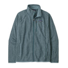 A blue sage rib knit men's Patagonia Better Sweater jacket that is made from recycled polyester and features a full-zip design.