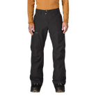 Front view of the Patagonia Men's Insulated Storm Shift Pants featuring a 2-layer GORE-TEX ePE fabric shell, 60g Thermogreen 100% recycled polyester insulation, an adjustable waist with dual-snap closure and belt loops, watertight zippered handwarmer and thigh pockets, mesh-lined thigh ventilation zips, articulated knees, inner ankle scuff guards, internal boot gaiters with gripper elastic, and an integrated RECCO reflector.