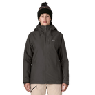 Front view of the Patagonia Women's Insulated Powder Town Jacket featuring a 2-layer H2No Performance Standard shell, 80g body and 40g sleeve Thermogreen 100% recycled polyester insulation, a two-way adjustable helmet-compatible hood, a covered full-length center-front zipper with storm flap, mesh-lined underarm pit zips, dual zippered handwarmer pockets, a zippered chest pocket, an forearm pass pocket, an internal powder skirt, and an embedded RECCO reflector.