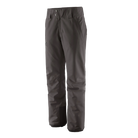 Front view of the Patagonia Women's Insulated Powder Town Pants featuring a 2-layer H2No Performance Standard shell, 60g Thermogreen 100% recycled polyester insulation, an adjustable waist with belt loops and dual-snap closure, mesh-lined outer thigh ventilation zips, zippered handwarmer pockets, articulated knees, heavy-duty inner ankle scuff guards, internal boot gaiters with gripper elastic, and an embedded RECCO reflector.