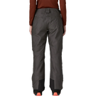 Front view of the Patagonia Women's Insulated Powder Town Pants featuring a 2-layer H2No Performance Standard shell, 60g Thermogreen 100% recycled polyester insulation, an adjustable waist with belt loops and dual-snap closure, mesh-lined outer thigh ventilation zips, zippered handwarmer pockets, articulated knees, heavy-duty inner ankle scuff guards, internal boot gaiters with gripper elastic, and an embedded RECCO reflector.