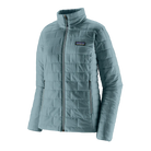 A women's Patagonia Nano Puff Jacket in Blue Sage that features a quilted insulated design for extra warmth.