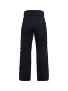 Rear view of black Peak Performance Men's Alpine GORE-TEX 2L Insulated Shell Pants featuring a 2-layer GORE-TEX waterproof membrane, YKK AquaGuard zippered thigh vents, an adjustable waistband, and reinforced Cordura scuff guards.