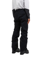 Rear view of the Peak Performance Men's Maroon HIPE 2L Insulated Shell Pants featuring 2-layer HIPE 2-way stretch fabric, an adjustable velcro waistband, articulated knees, and reinforced Cordura lower leg scuff guards.