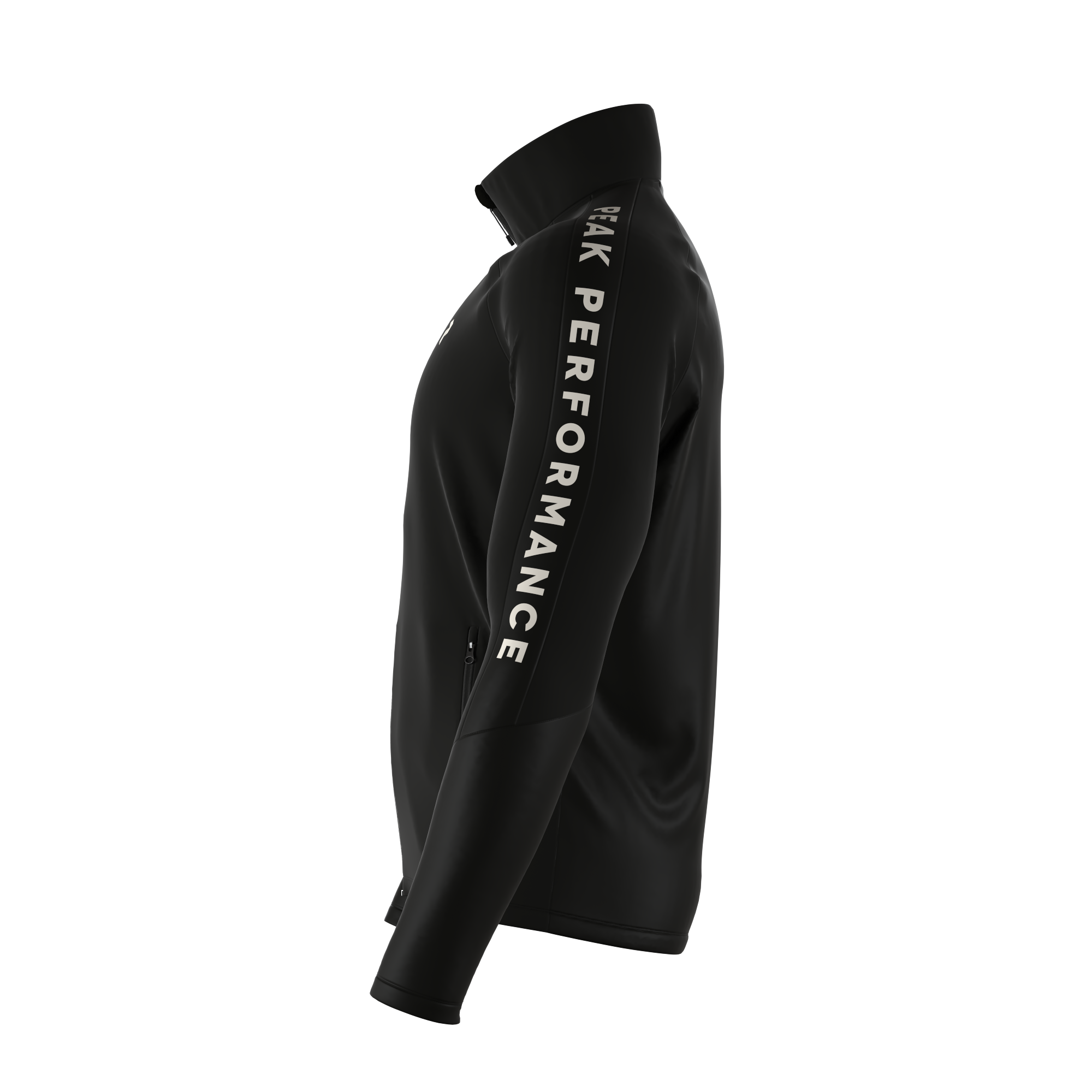 Peak Performance Men's Rider Zip Jacket featuring stretch performance fabric, brushed interior, full-zip design, and an athletic fit for skiing and winter wear.