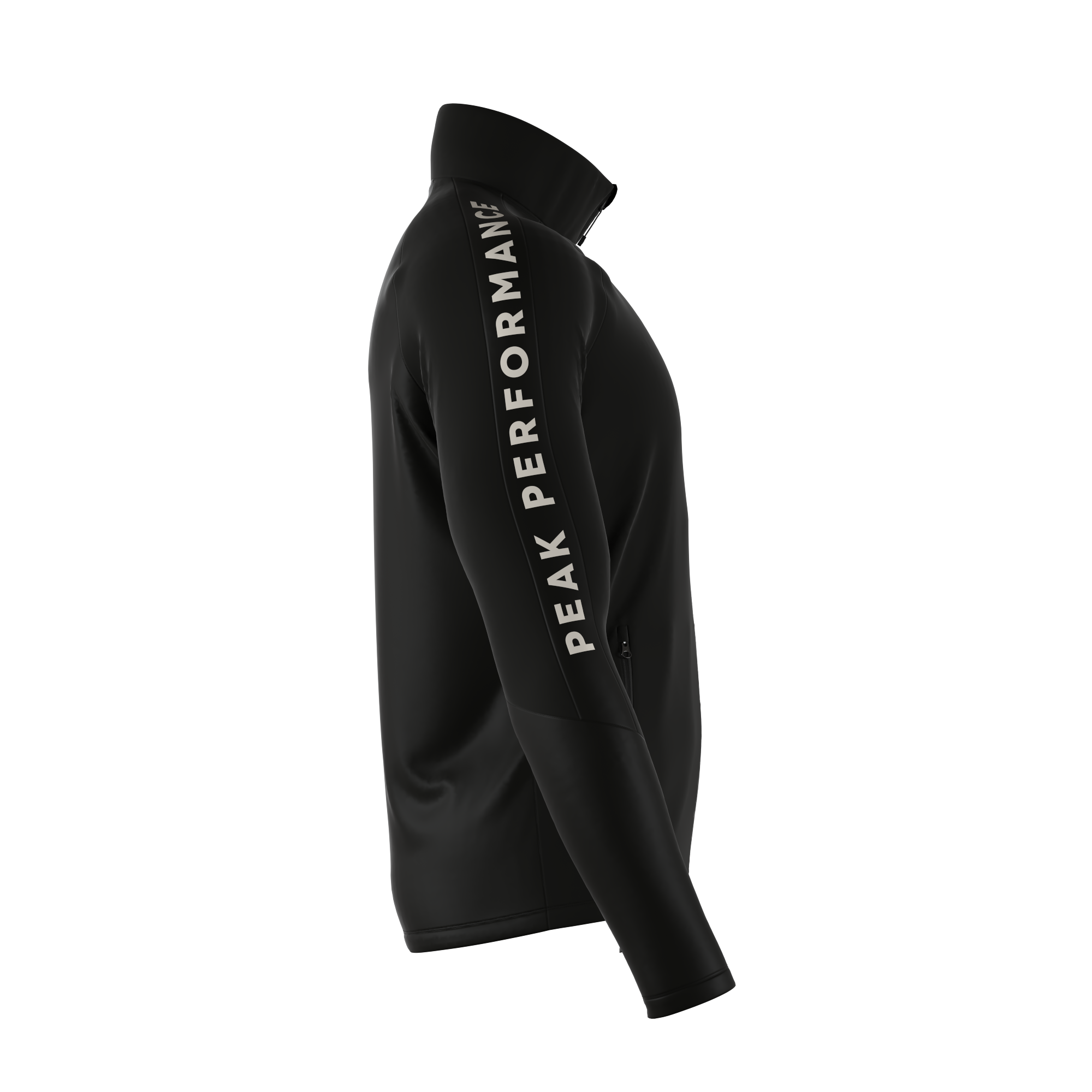 Peak Performance Men's Rider Zip Jacket featuring stretch performance fabric, brushed interior, full-zip design, and an athletic fit for skiing and winter wear.
