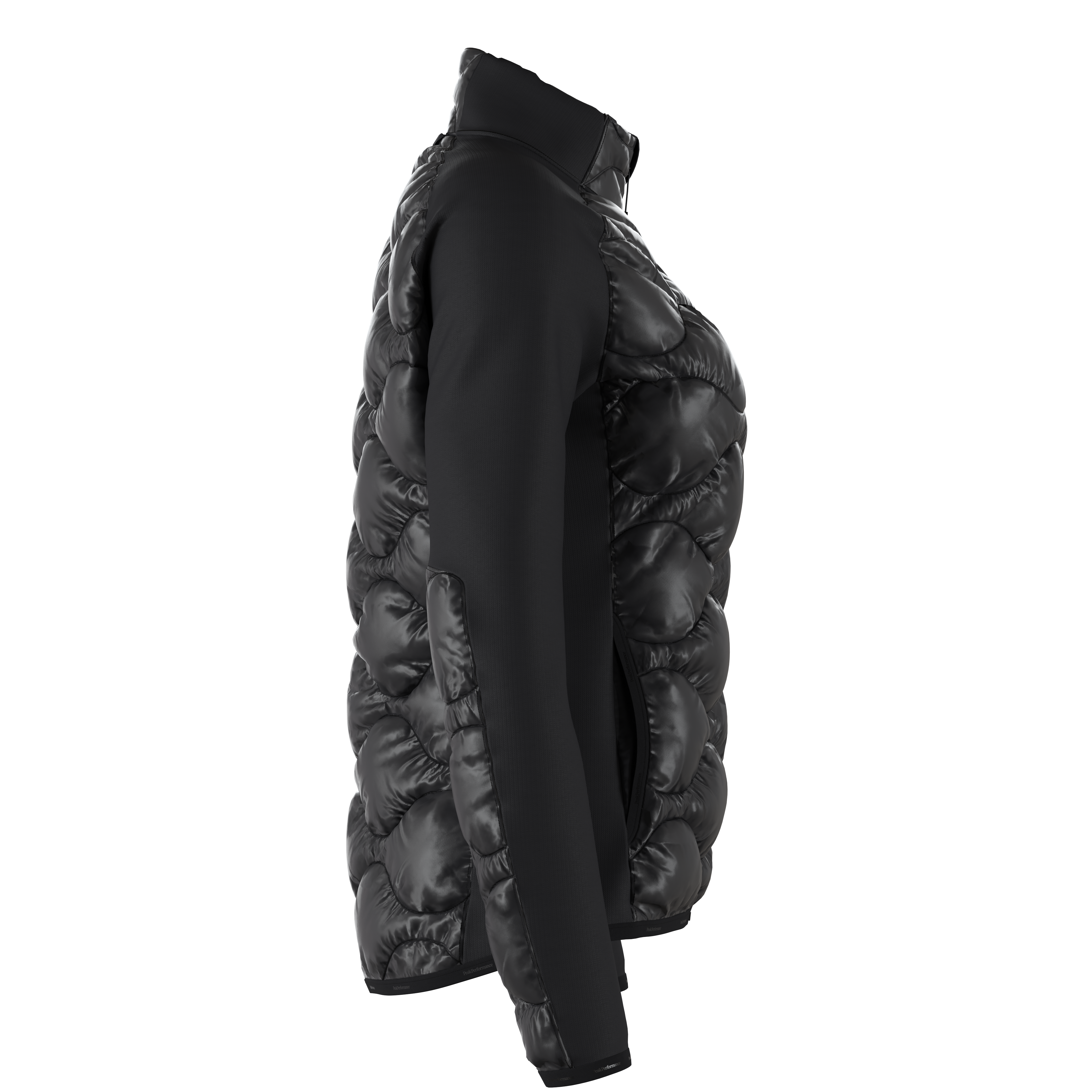 Peak Performance Women's Helium Hybrid Down Jacket featuring premium down insulation, stretch panels, wind-resistant fabric, and a women's-specific fit for alpine performance.