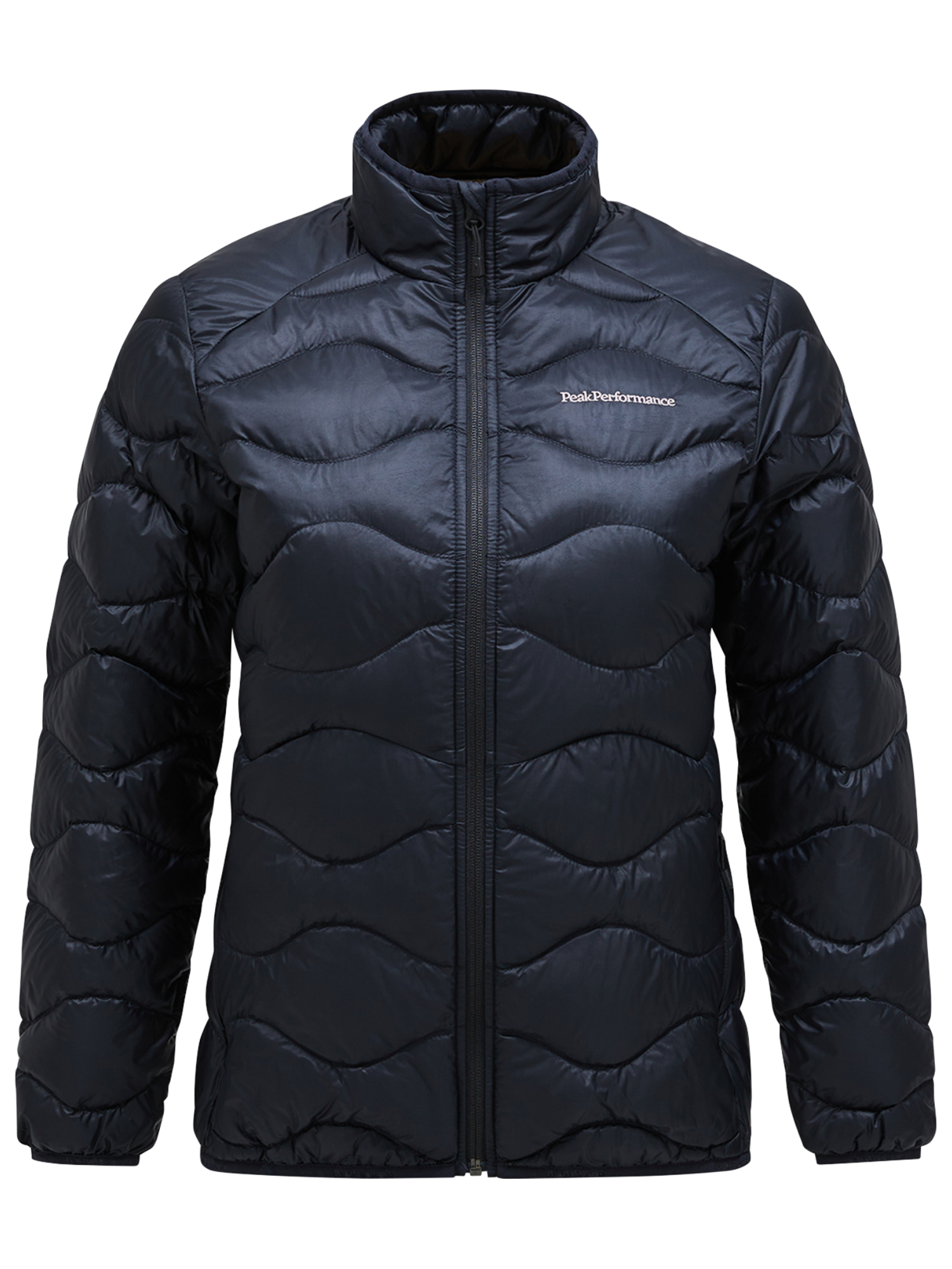 Peak Performance Women's Helium Jacket featuring lightweight synthetic insulation, wind-resistant fabric, zippered pockets, and a women's-specific fit for winter activities.