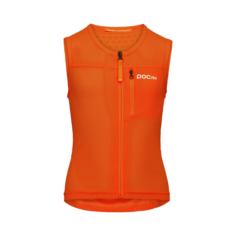 POC POCito VPD Air Vest featuring EN 1621-2 Level 1 VPD Air back protection, breathable mesh construction, adjustable waistband, and a junior-specific fit.