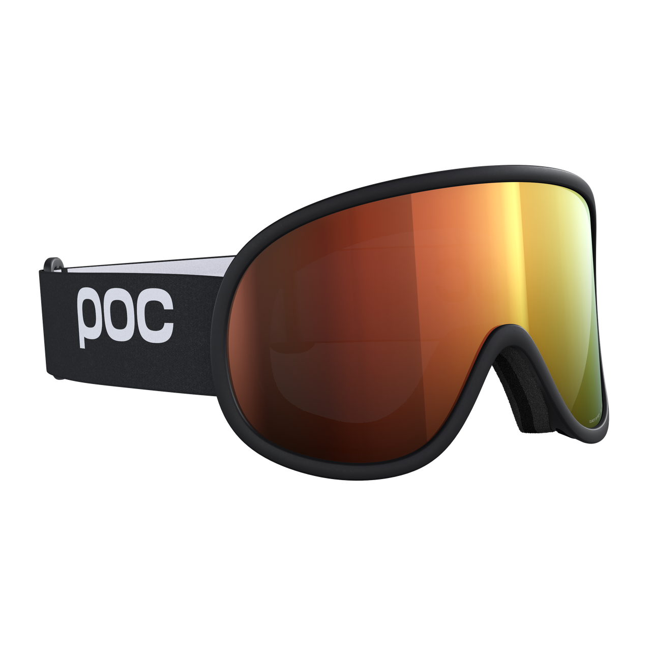 Black POC Retina goggles that feature an orange anti-fog lens.