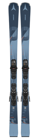 2024 Atomic Cloud Q8 skis, M10 GripWalk bindings, women's skis, high-performance skis, lightweight skis, advanced ski technology, secure ski bindings, easy-adjust bindings, comfortable ski gear, skiing equipment, winter sports gear, Swiss Sports Haus, West Vancouver ski shop.