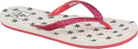 A Reef Junior Stargazer Palm Trees flip-flop with pink straps and palm tree pattern on a white background