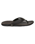 A black Reef Mens J-Bay III flip-flop sandal on a white background