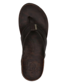 A black Reef Mens J-Bay III flip-flop sandal on a white background