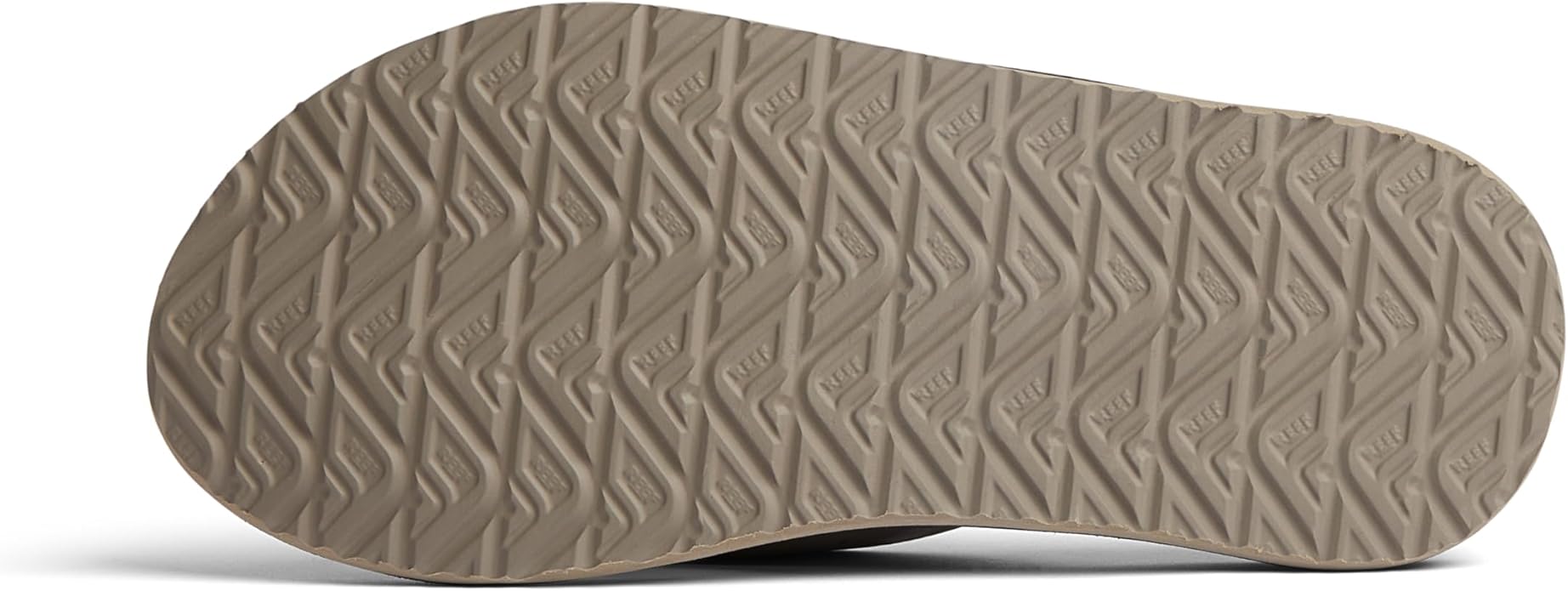 A Black and beige Reef Mens Phantoms sandal on a white background