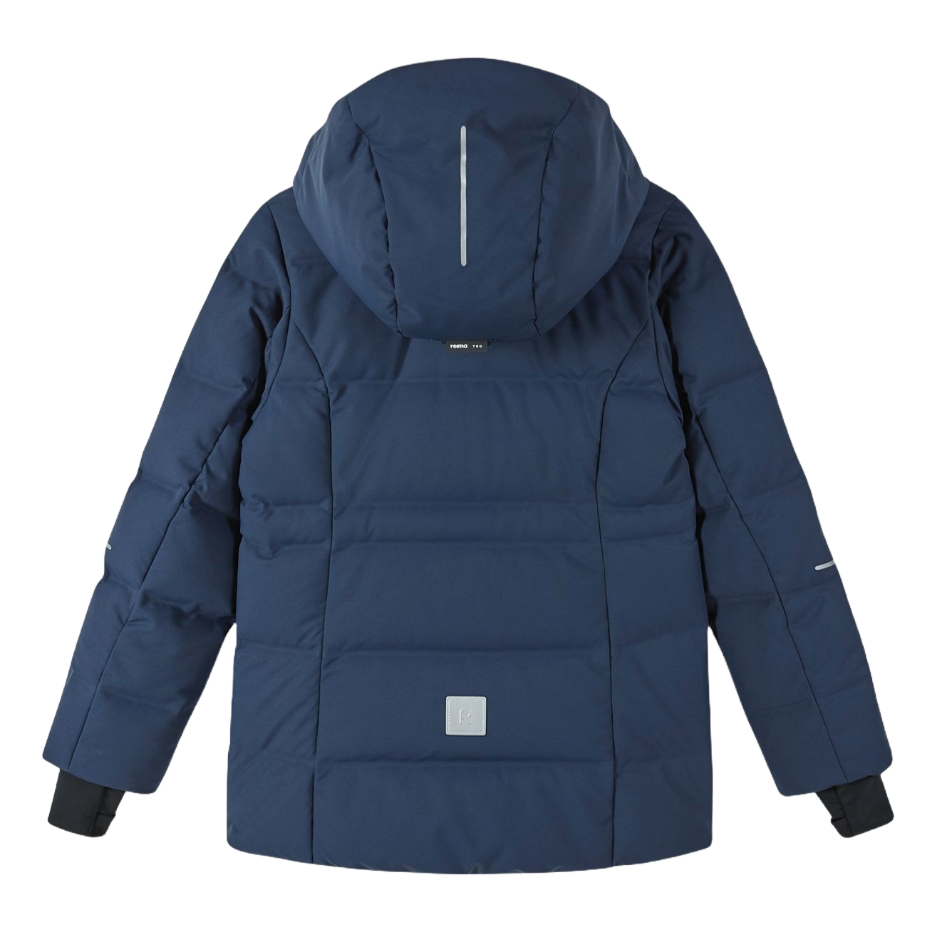 Reima JR Aligas Ski Jacket featuring waterproof construction, lightweight insulation, adjustable hood, snow skirt, and a junior-specific fit for winter adventures.