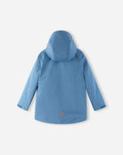 Reima JR Kaamanen Ski Jacket featuring waterproof construction, lightweight insulation, adjustable hood, snow skirt, and a junior-specific fit for winter adventures.