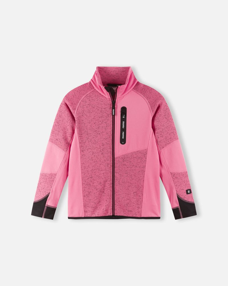 Reima JR Laskien Fleece Sweater featuring lightweight fleece, half-zip collar, breathable fabric, and a junior-specific fit for winter activities.