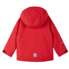 Reima JR Palsi Ski Jacket featuring waterproof construction, lightweight insulation, adjustable hood, snow skirt, and a junior-specific fit for winter adventures.