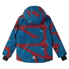 Reima JR Tirro Ski Jacket featuring waterproof construction, lightweight insulation, adjustable hood, snow skirt, and a junior-specific fit for winter adventures.