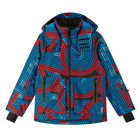 Reima JR Tirro Ski Jacket featuring waterproof construction, lightweight insulation, adjustable hood, snow skirt, and a junior-specific fit for winter adventures.