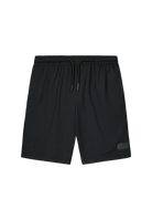 Black Reima Junior Ilmassa Shorts with a drawstring on a white background