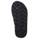 A grey and black striped Reima Junior Silota flip-flop sandal on a white background