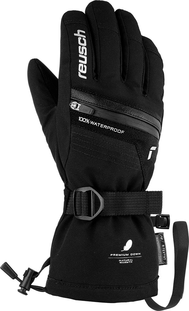 Reusch JR Lando R-TEX XT Glove with Real Down insulation, waterproof R-TEX XT membrane, long powder cuff and Heating Pocket.