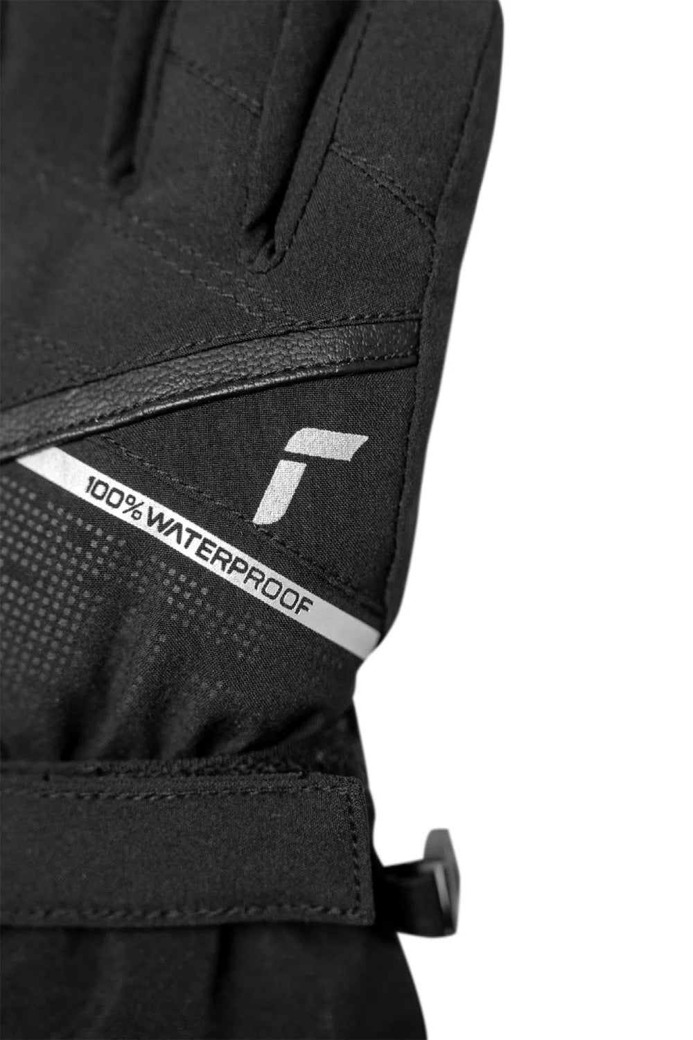 Reusch Kids Kaden Down R-TEX XT Glove in Black with Real Down insulation, waterproof R-TEX XT membrane and long powder cuff.