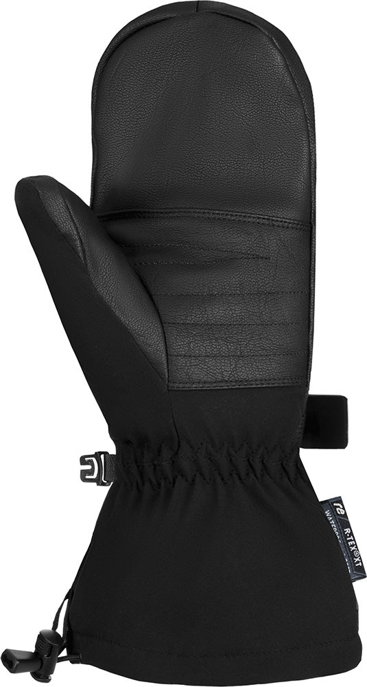 Reusch Torres R-TEX XT men's ski mitten in Black with Real Down insulation, R-LOFT, waterproof membrane and Heating Pocket.