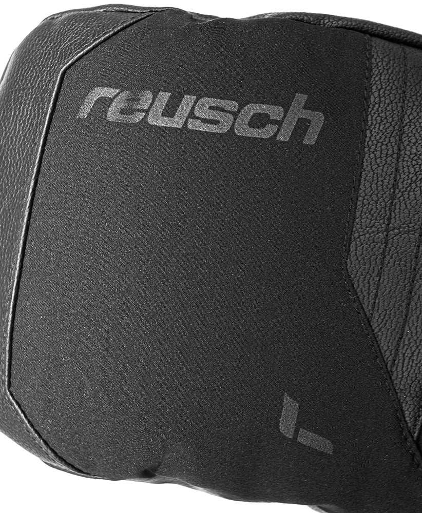 Reusch Torres R-TEX XT men's ski mitten in Black with Real Down insulation, R-LOFT, waterproof membrane and Heating Pocket.