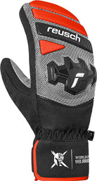 Reusch Worldcup Warrior R-TEX XT alpine race glove with composite knuckle protection, finger padding and digital goatskin palm.