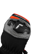 Reusch Worldcup Warrior R-TEX XT alpine race glove with composite knuckle protection, finger padding and digital goatskin palm.