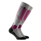 Anatomical L/R-specific Rohner Carving Socks featuring over-the-calf height, targeted shin and ankle cushion zones, footbed ventilation channels, and seamless toe knit construction.