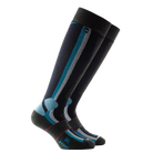 Anatomical L/R-specific Rohner Ski Power Socks featuring full terry plush cushioning, piqué weave air channels, bioceramic yarn blend, and hand-linked seamless toe construction.