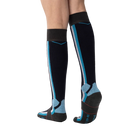 Anatomical L/R-specific Rohner Ski Power Socks featuring full terry plush cushioning, piqué weave air channels, bioceramic yarn blend, and hand-linked seamless toe construction.