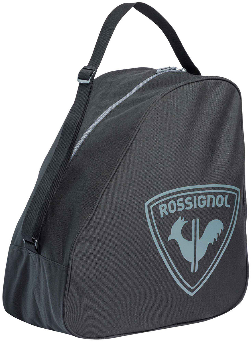 Rossignol Basic Boot Bag featuring a zippered ski boot compartment, durable construction, carrying handle, and Rossignol logo detailing.